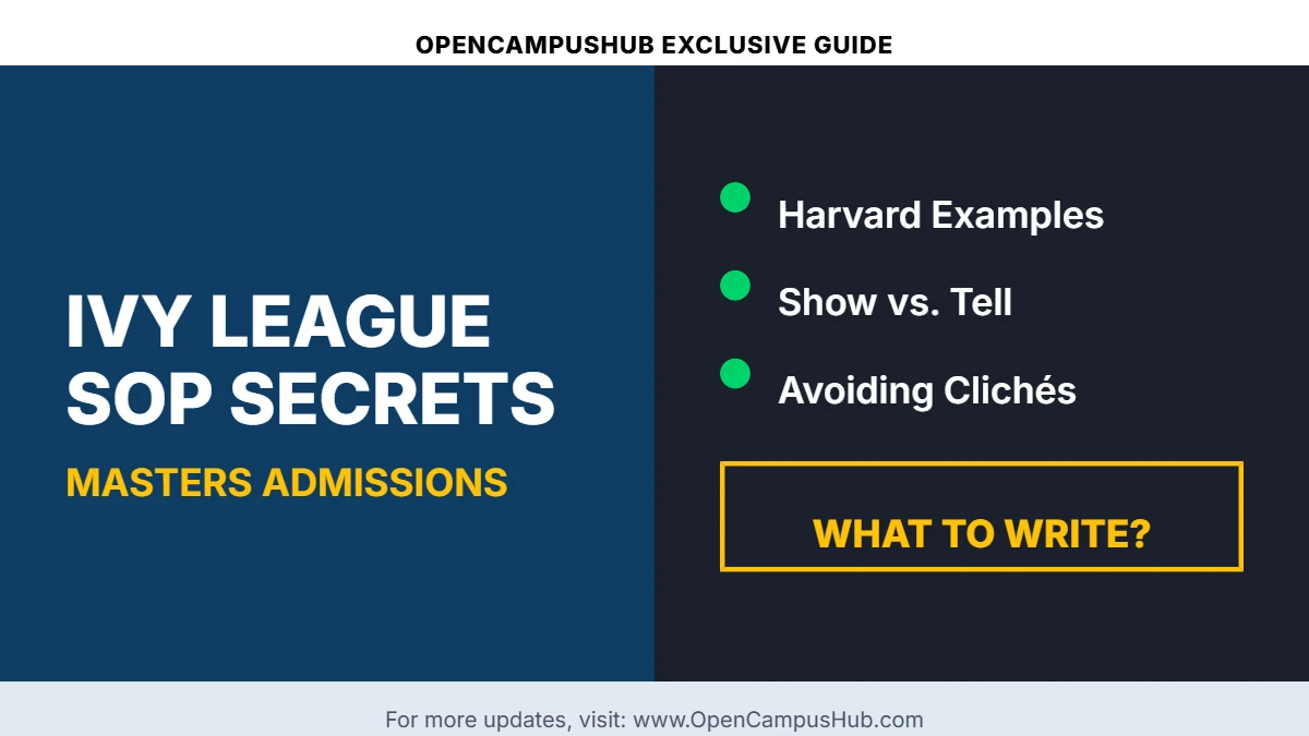 Secrets to Writing an Ivy League Statement of Purpose (SOP)