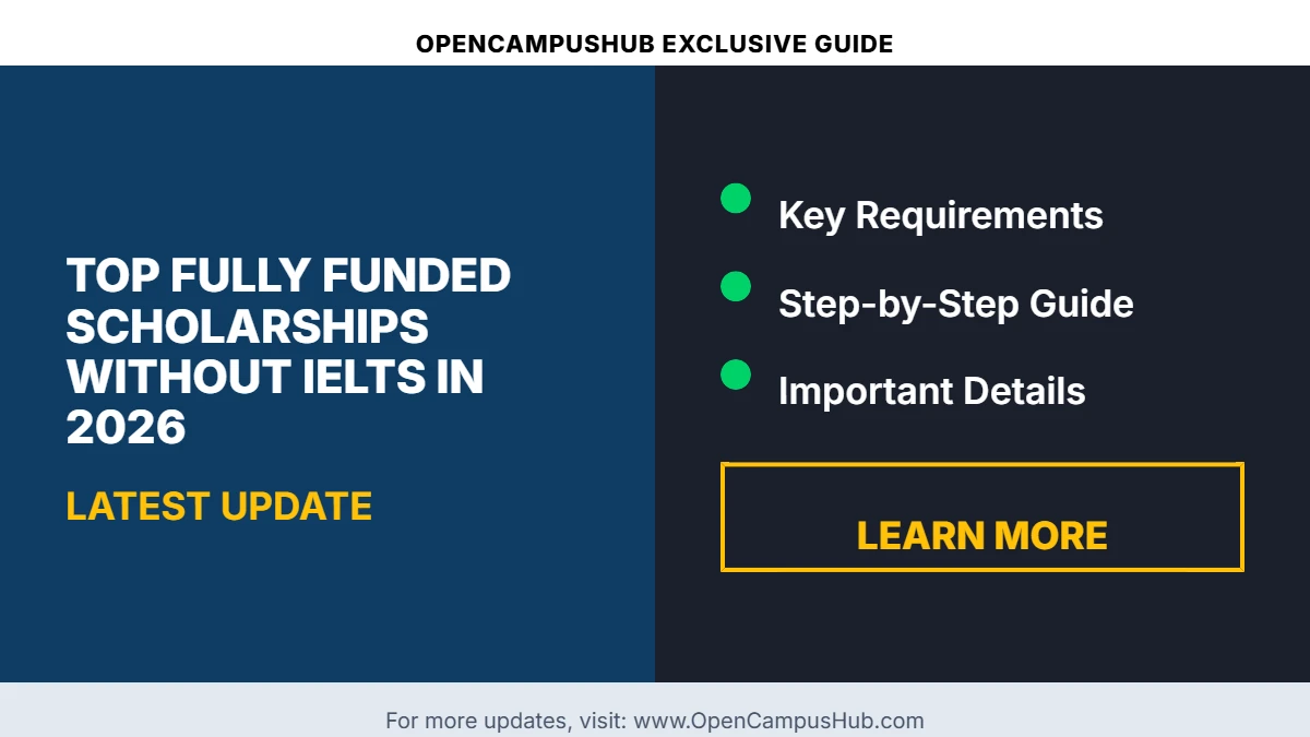 Top Fully Funded Scholarships Without IELTS in 2026