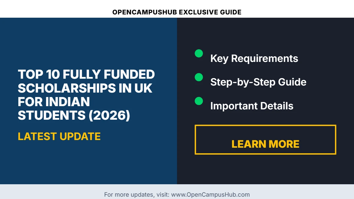 Top 10 Fully Funded Scholarships in UK for Indian Students (2026)