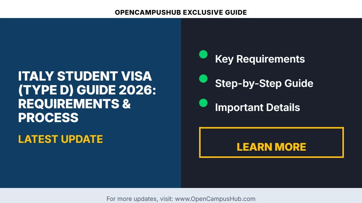 Italy Student Visa (Type D) Guide 2026: Requirements & Process