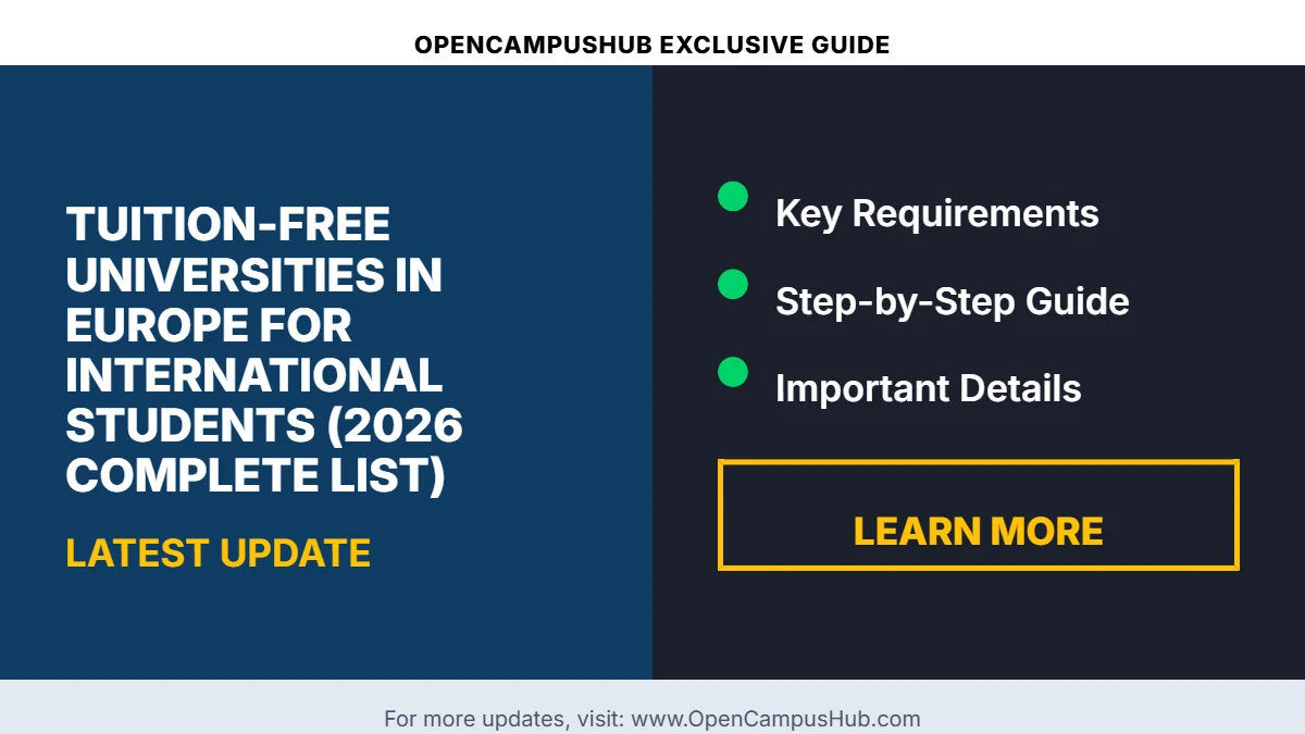 Tuition-Free Universities in Europe for International Students (2026 Complete List)