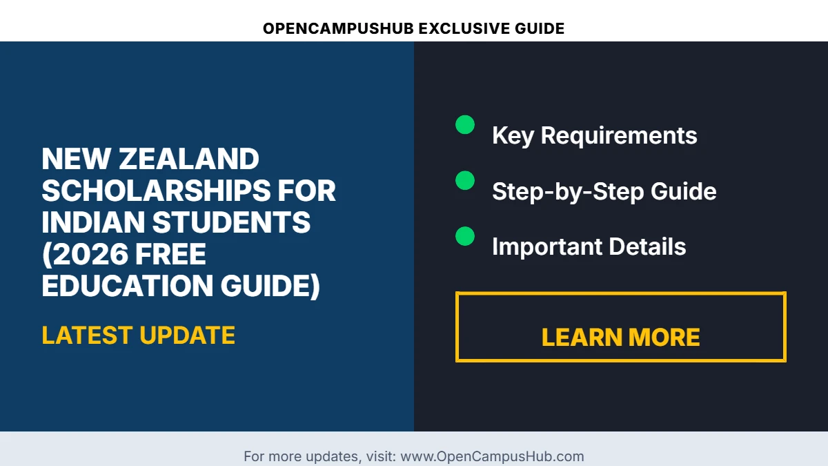 New Zealand Scholarships for Indian Students (2026 Free Education Guide)