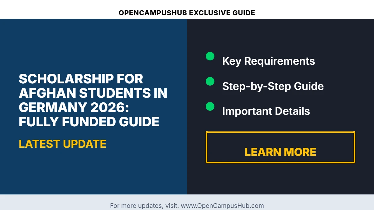 Scholarship for Afghan Students in Germany 2026: Fully Funded Guide