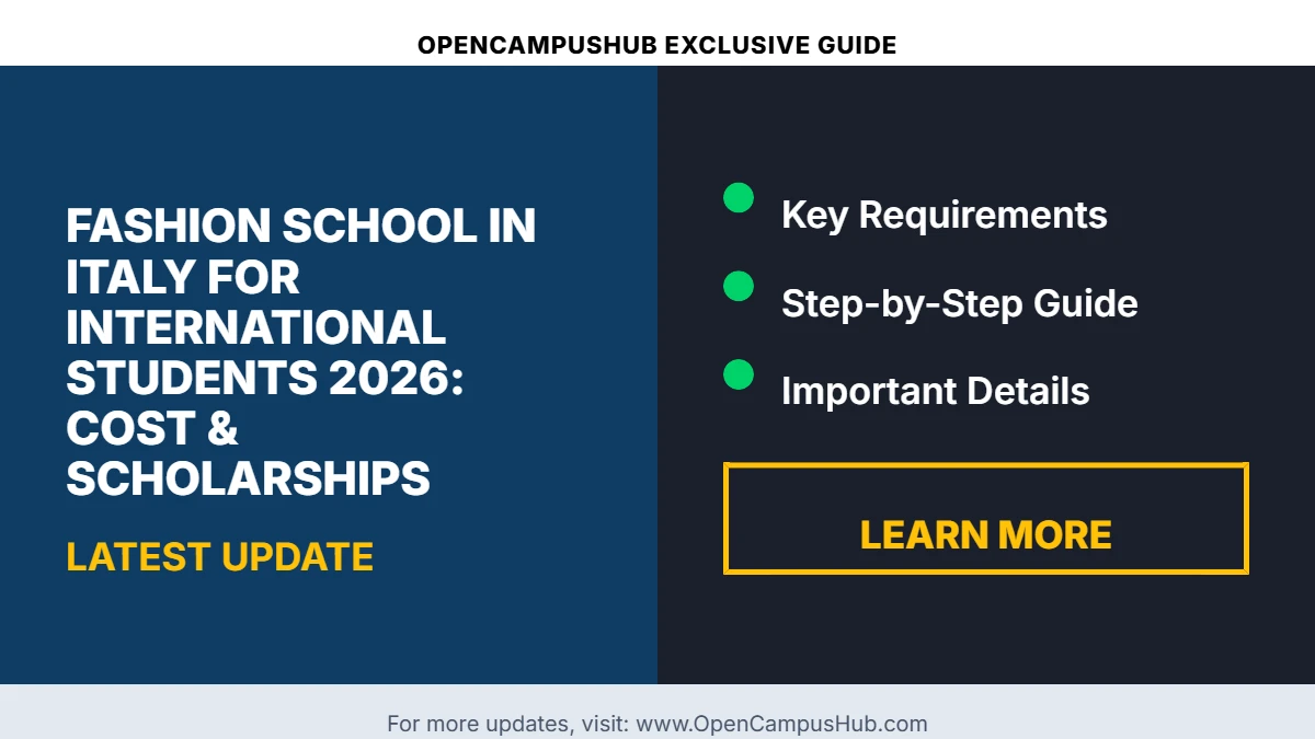 Fashion School in Italy for International Students 2026: Cost & Scholarships