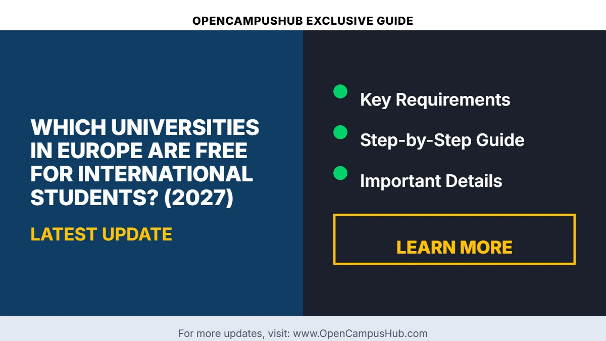 Which Universities in Europe Are Free for International Students? (2027)