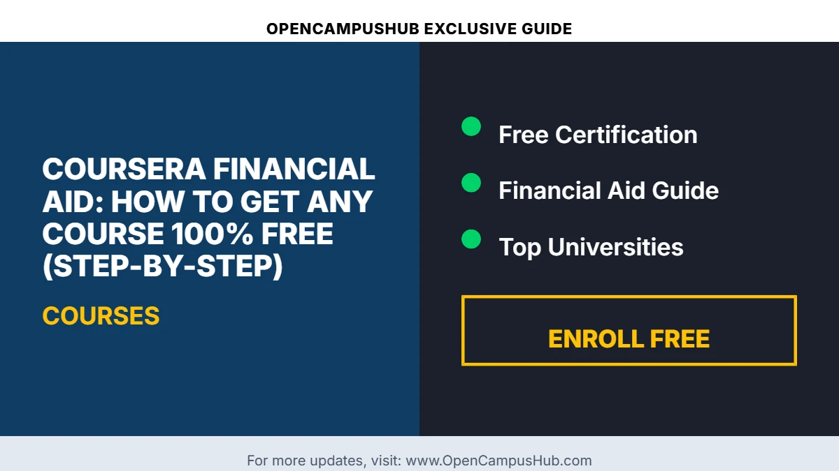 Coursera Financial Aid: How to Get Any Course 100% Free (Step-by-Step)