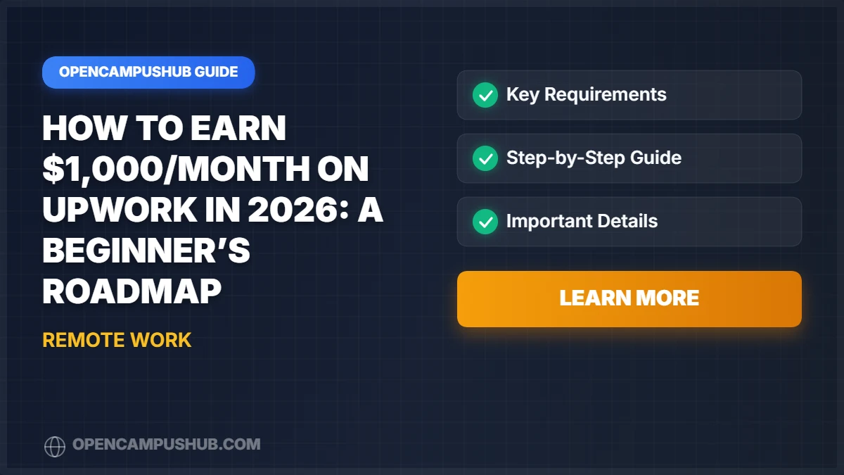 How to Earn $1,000/Month on Upwork in 2026: A Beginner’s Roadmap