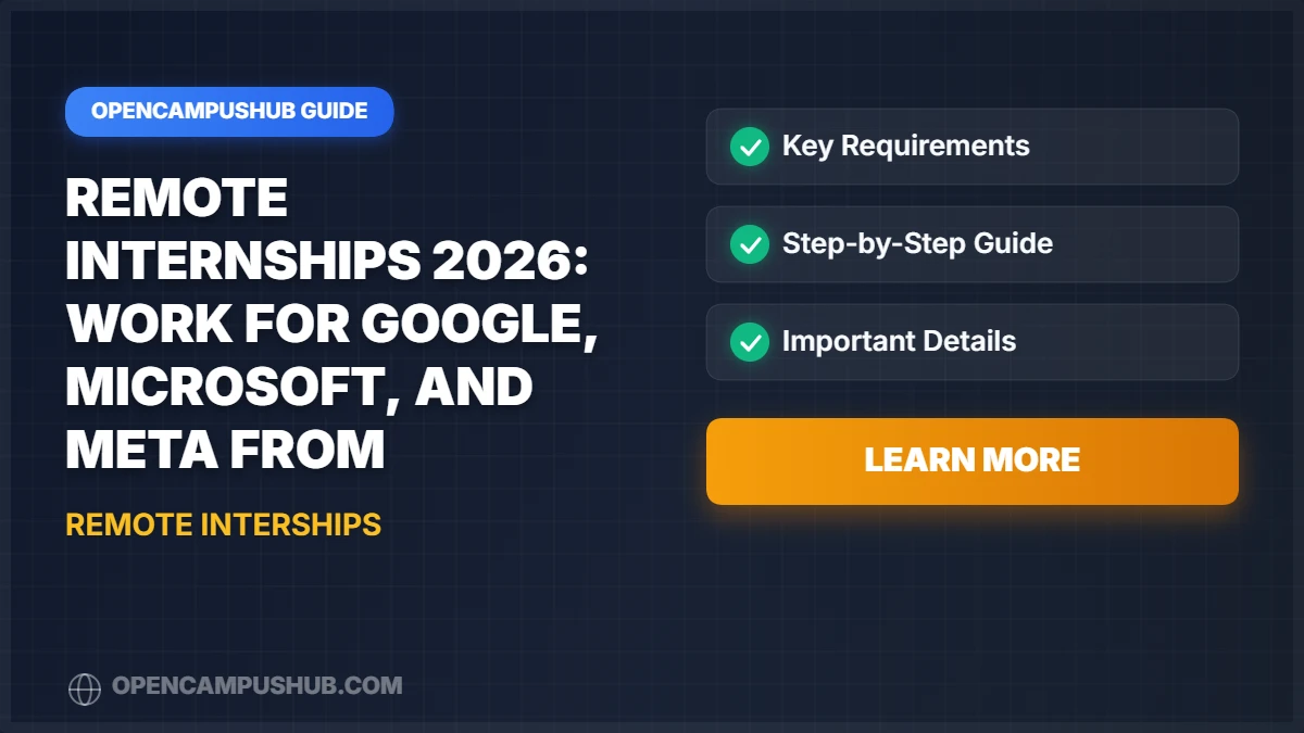 Remote Internships 2026: Work for Google, Microsoft, and Meta from Anywhere