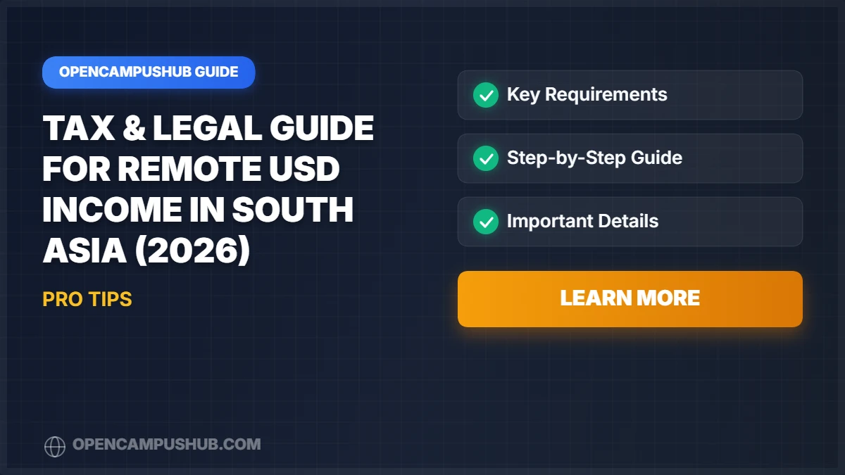 Tax & Legal Guide for Remote USD Income in South Asia (2026)