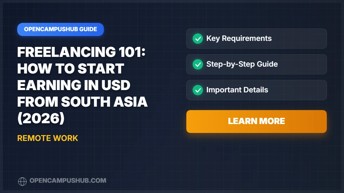 Freelancing 101: How to Start Earning in USD from South Asia (2026)