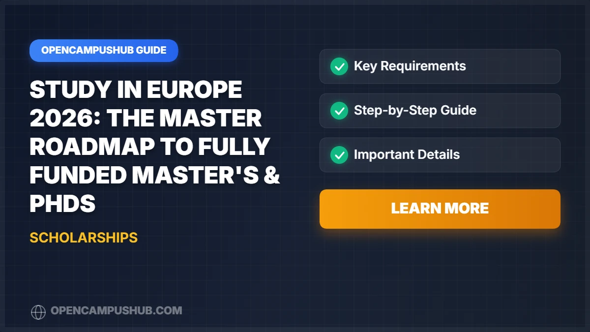 Study in Europe 2026: The Master Roadmap to Fully Funded Master's & PhDs