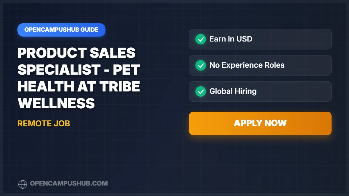 Product Sales Specialist - Pet Health at Tribe Wellness