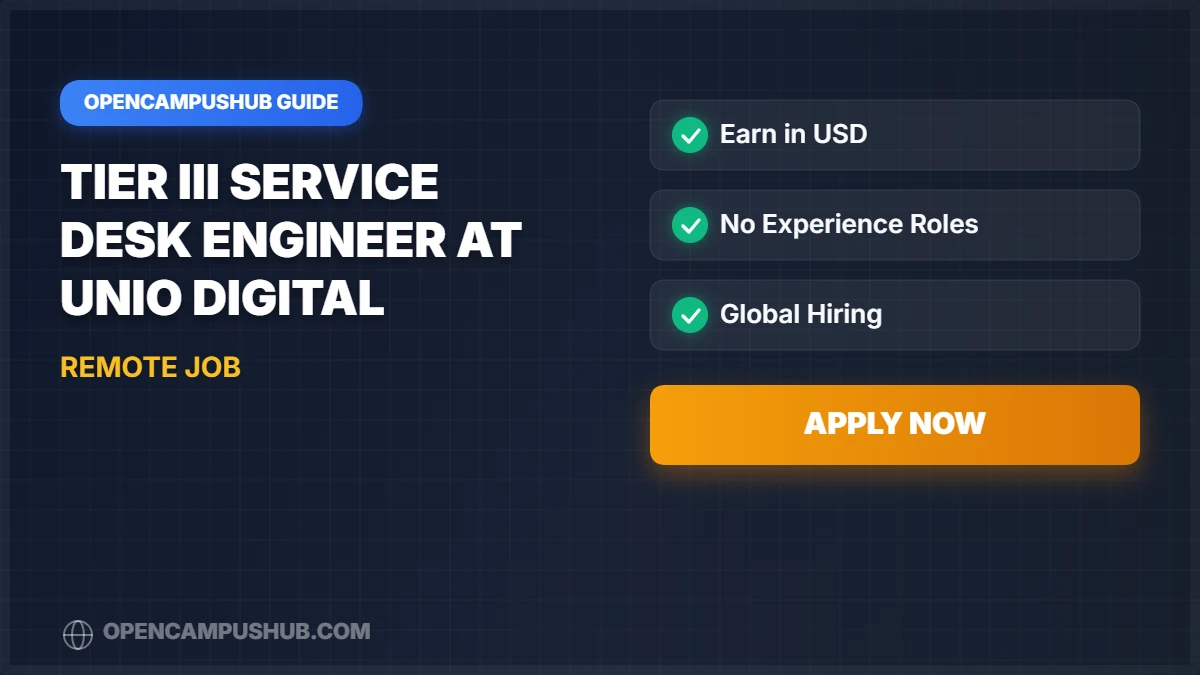 Tier III Service Desk Engineer at Unio Digital