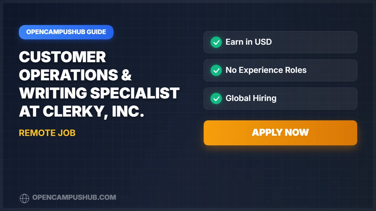 Customer Operations & Writing Specialist at Clerky, Inc.