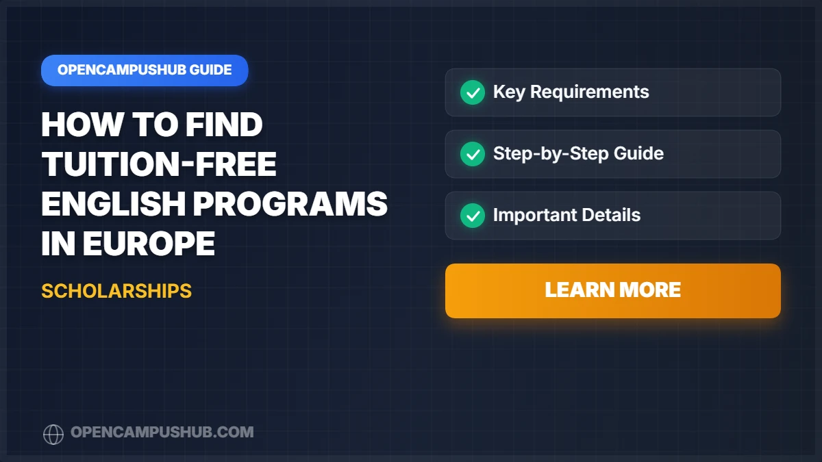 How to Find Tuition-Free English Programs in Europe