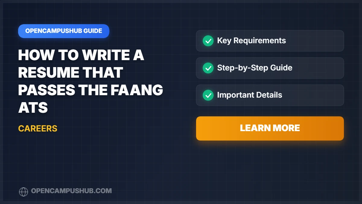 How to Write a Resume That Passes the FAANG ATS