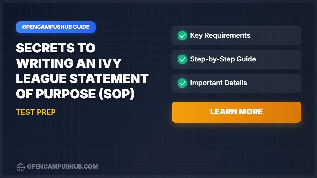 Secrets to Writing an Ivy League Statement of Purpose (SOP)