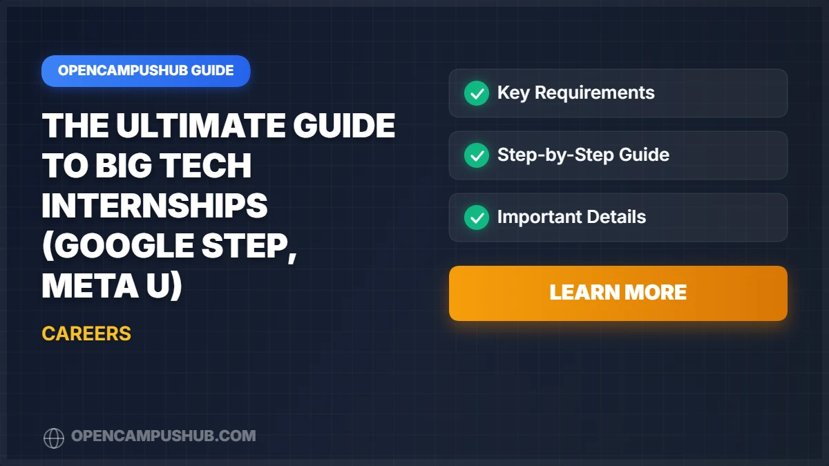 The Ultimate Guide to Big Tech Internships (Google STEP, Meta U)