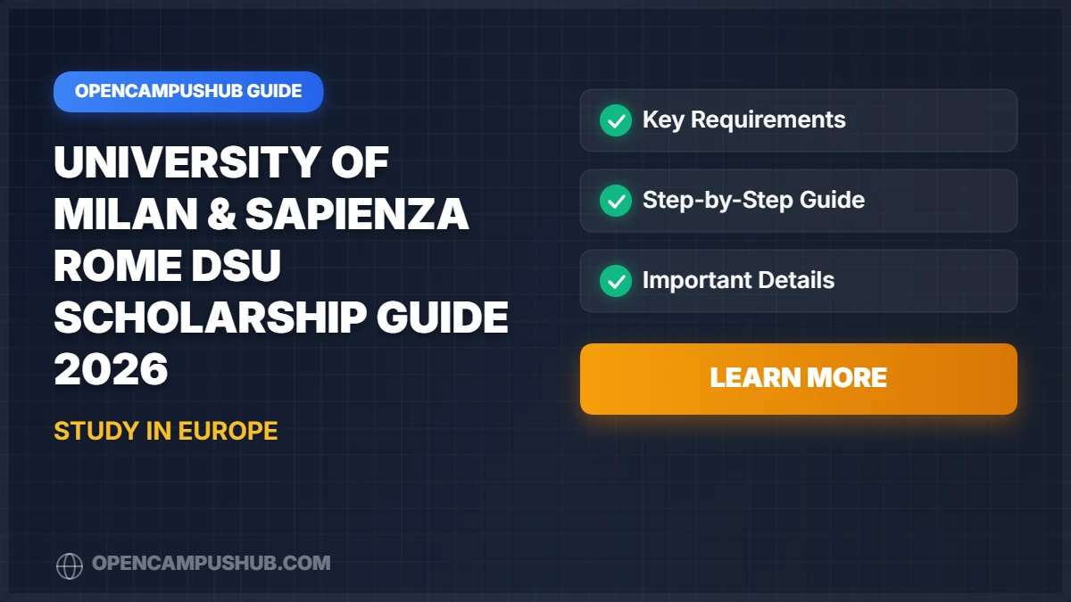 University of Milan & Sapienza Rome DSU Scholarship Guide 2026