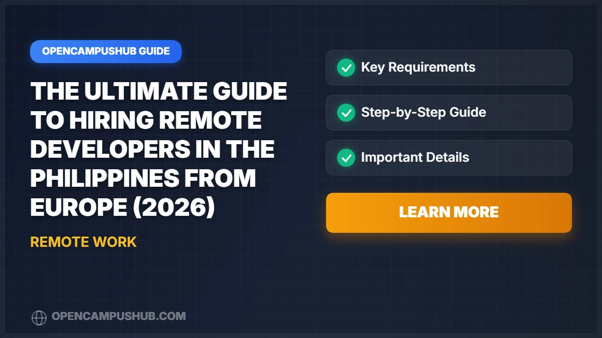The Ultimate Guide to Hiring Remote Developers in the Philippines from Europe (2026)