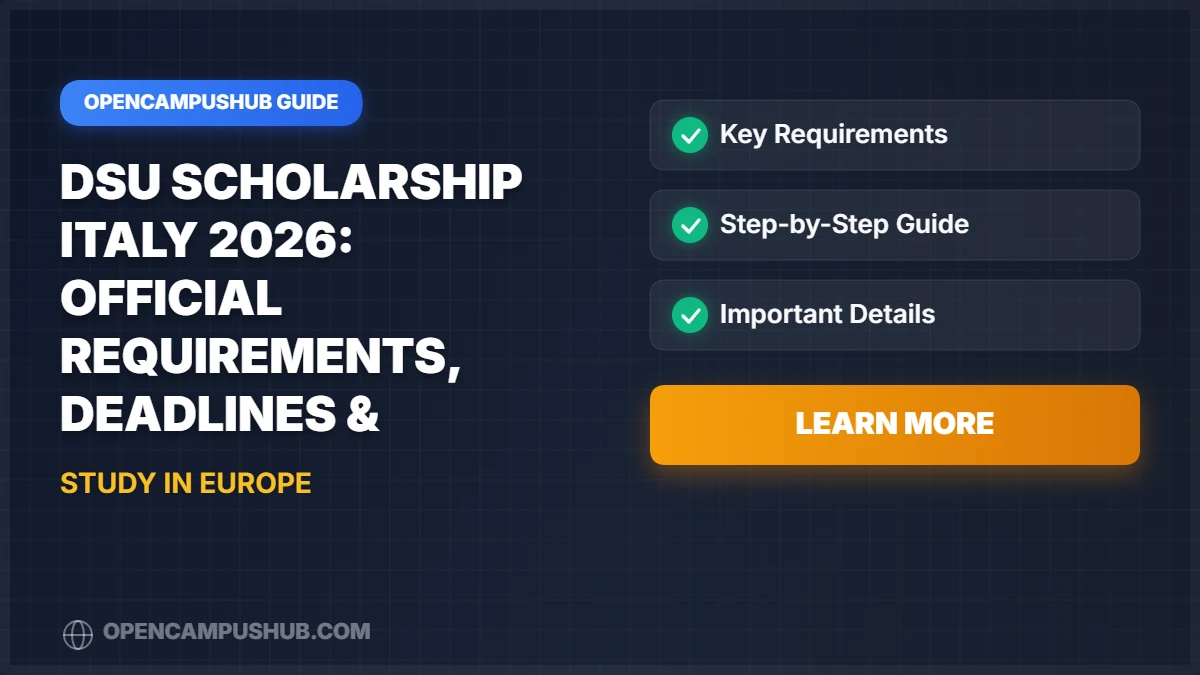 DSU Scholarship Italy 2026: Official Requirements, Deadlines & Eligibility Criteria
