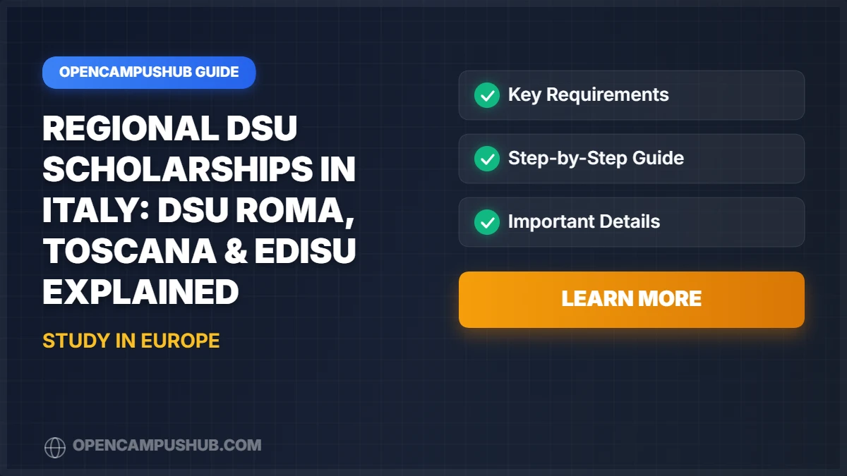 Regional DSU Scholarships in Italy: DSU Roma, Toscana & EDISU Explained