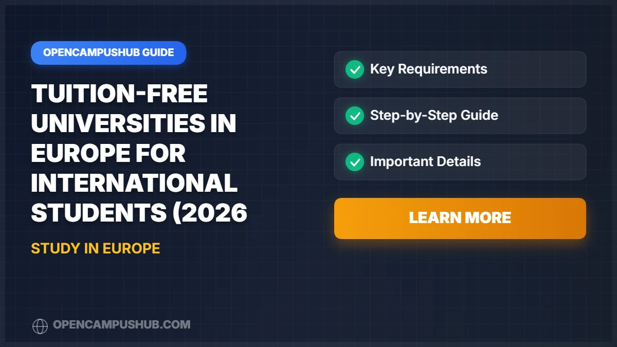 Tuition-Free Universities in Europe for International Students (2026 Complete List)