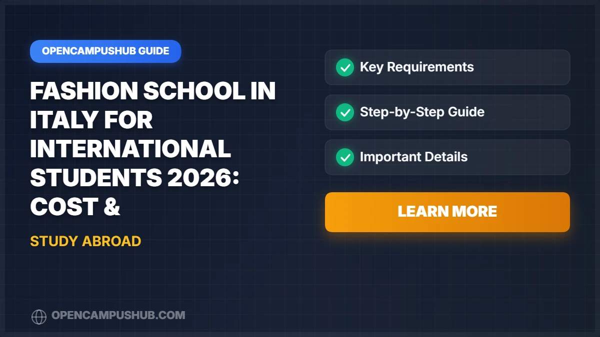 Fashion School in Italy for International Students 2026: Cost & Scholarships