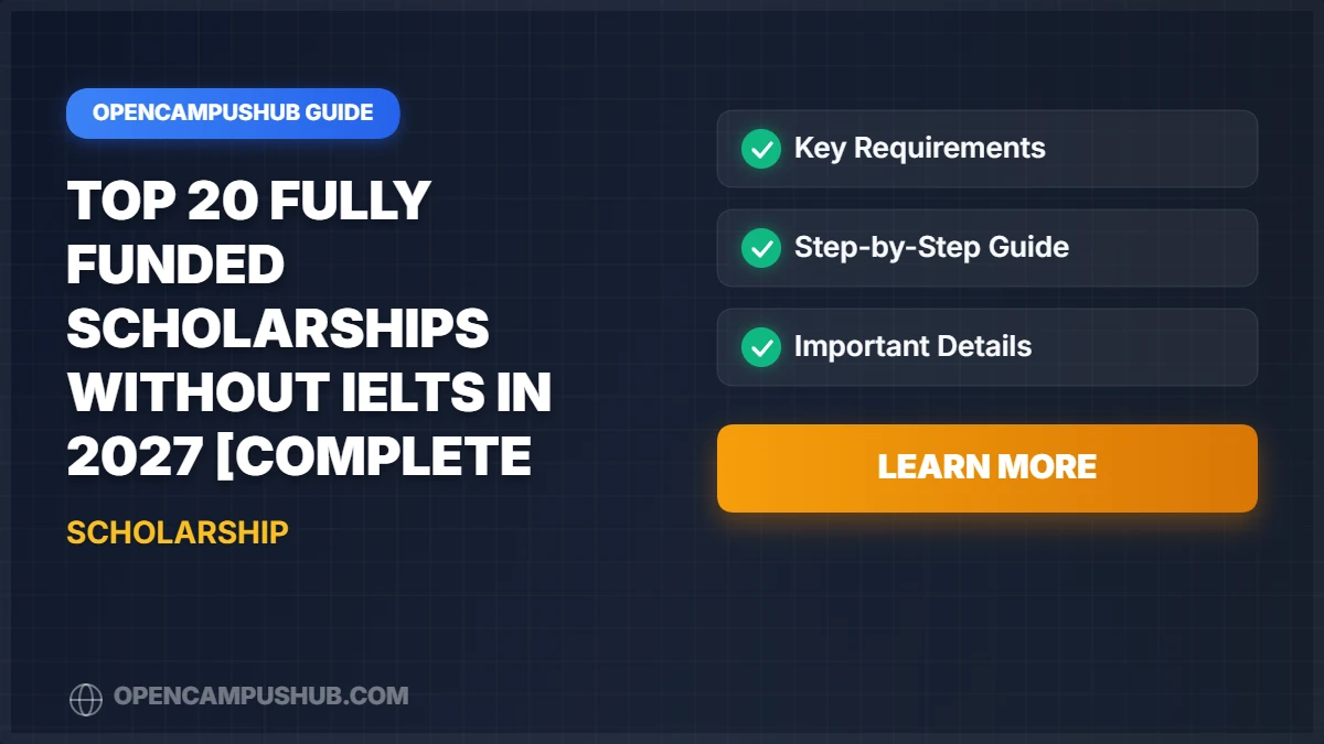 Top 20 Fully Funded Scholarships Without IELTS in 2027 [Complete List]