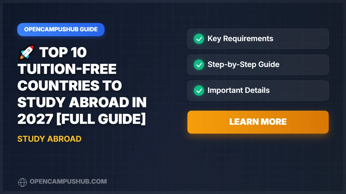 🚀 Top 10 Tuition-Free Countries to Study Abroad in 2027 [Full Guide]