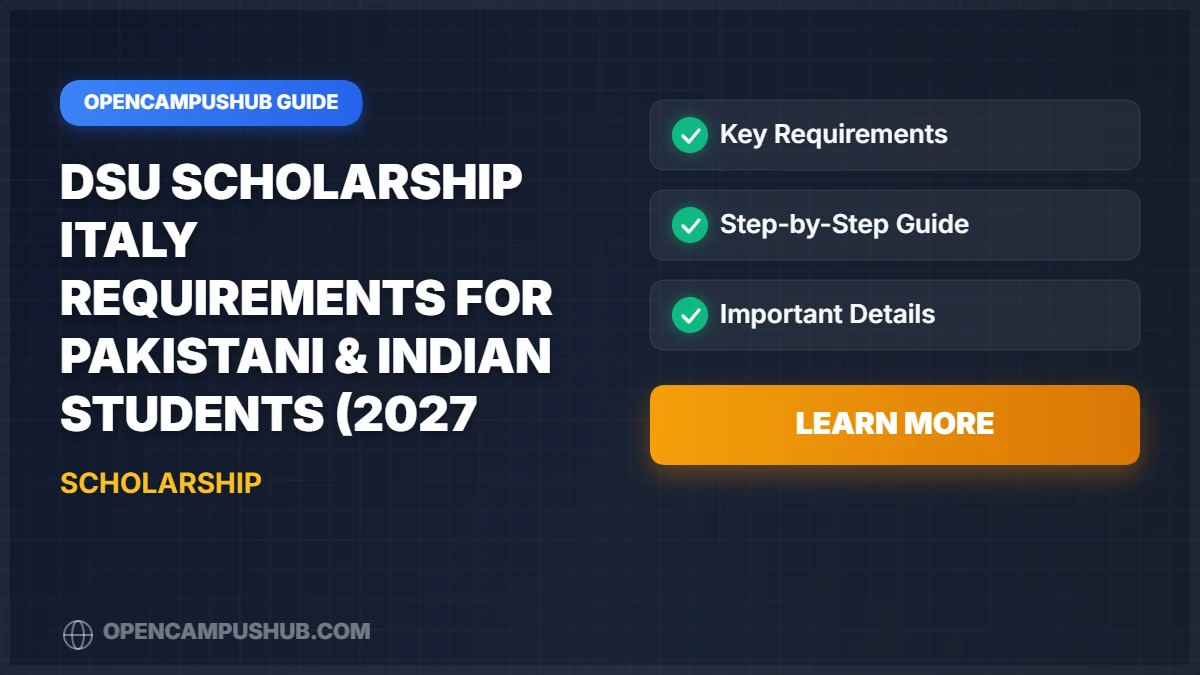 DSU Scholarship Italy Requirements for Pakistani & Indian Students (2027 Guide)