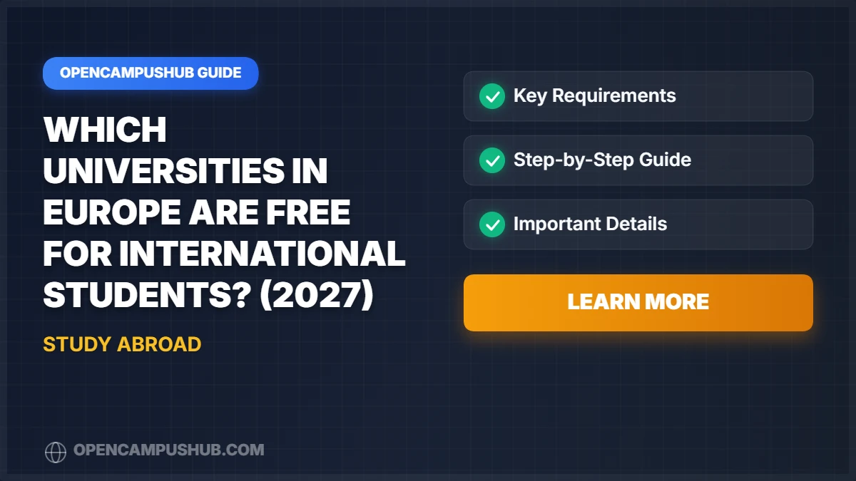 Which Universities in Europe Are Free for International Students? (2027)