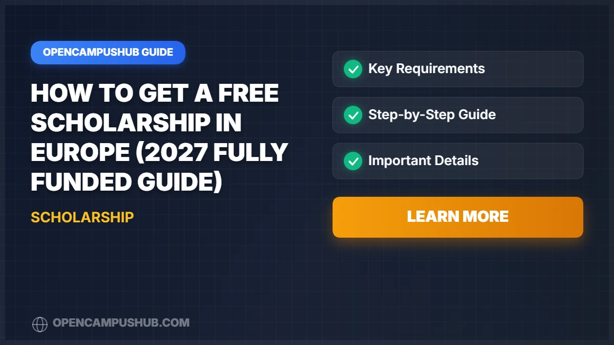How to Get a Free Scholarship in Europe (2027 Fully Funded Guide)