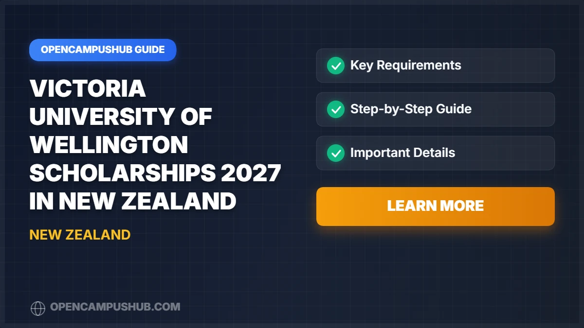 Victoria University of Wellington Scholarships 2027 in New Zealand