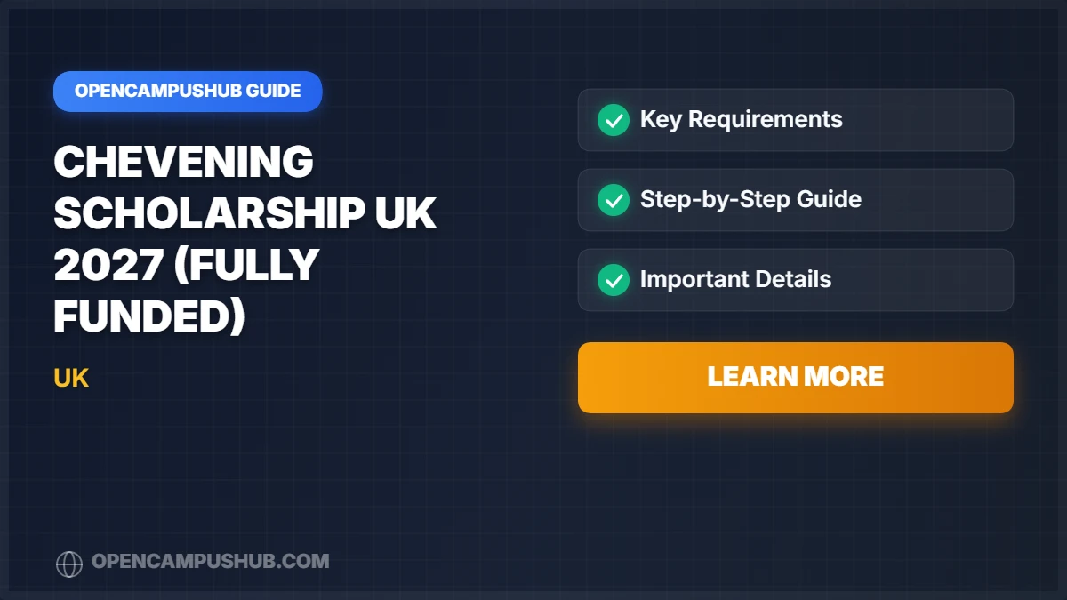 Chevening Scholarship UK 2027 (Fully Funded)