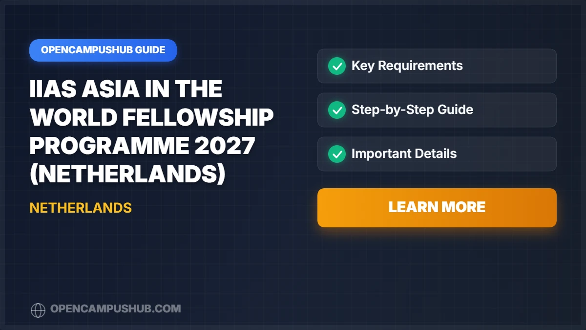 IIAS Asia in the World Fellowship Programme 2027 (Netherlands)