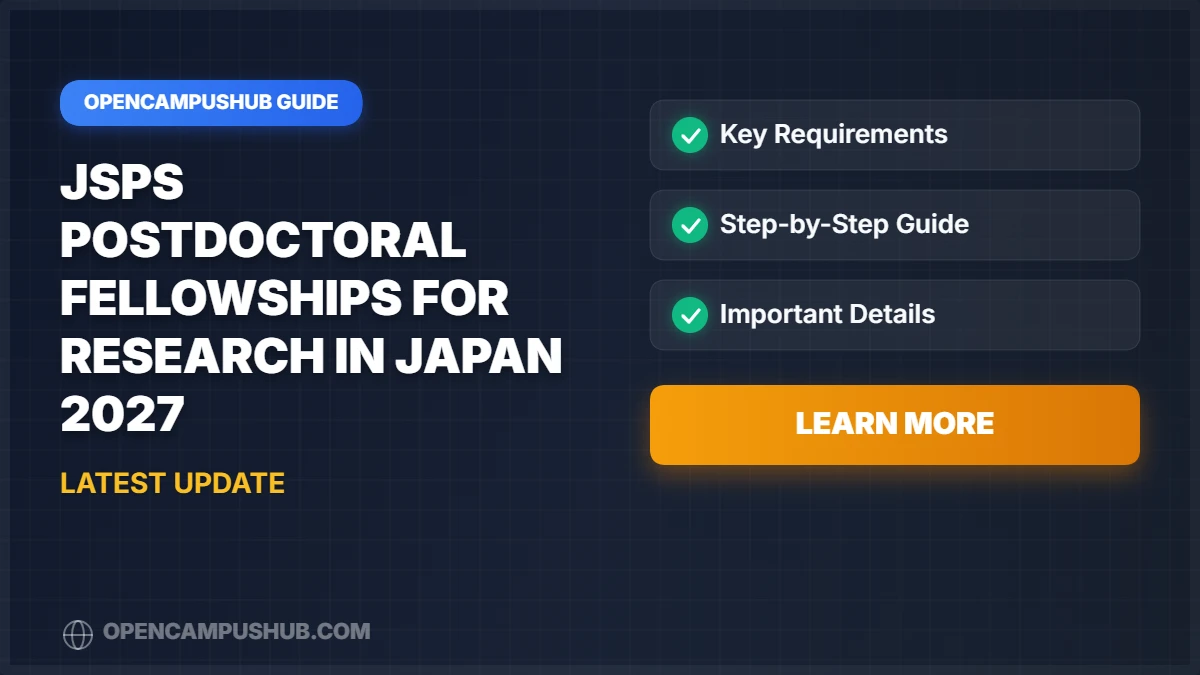 JSPS Postdoctoral Fellowships for Research in Japan 2027
