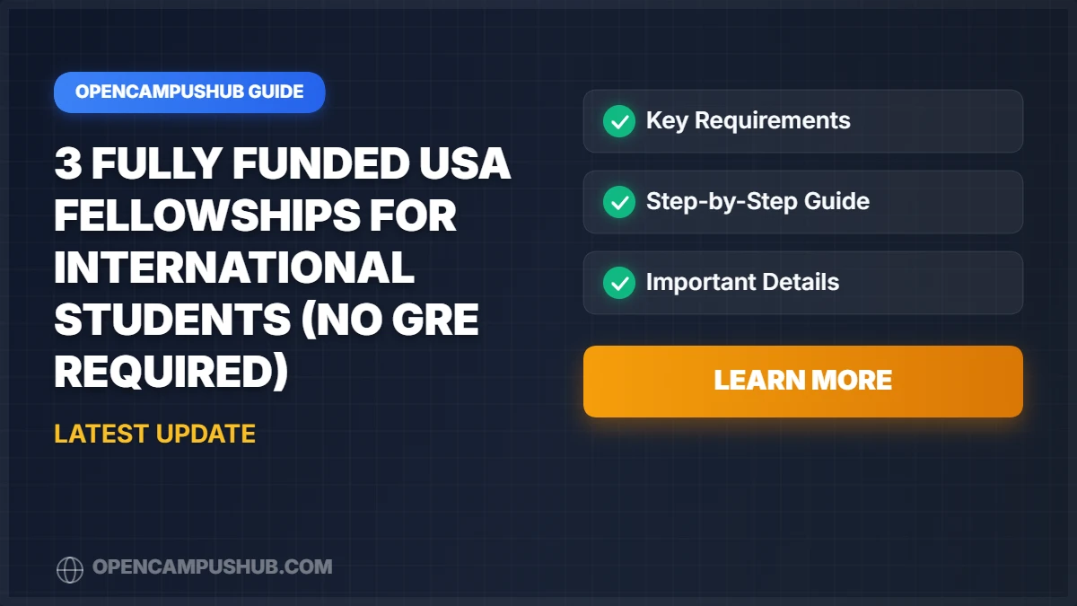 3 Fully Funded USA Fellowships for International Students (No GRE Required)