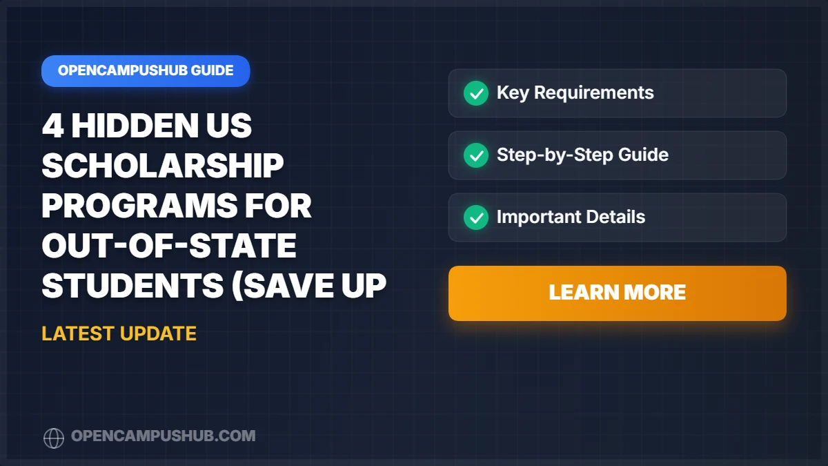 4 Hidden US Scholarship Programs for Out-of-State Students (Save Up to $25,000/Year)