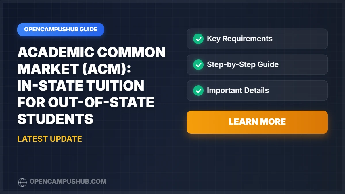 Academic Common Market (ACM): In-State Tuition for Out-of-State Students