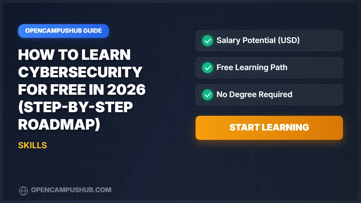 How to Learn Cybersecurity for Free in 2026 (Step-by-Step Roadmap)