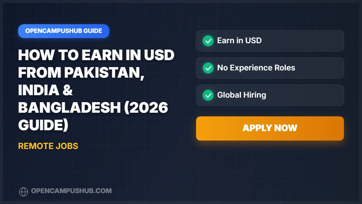 How to Earn in USD from Pakistan, India & Bangladesh (2026 Guide)