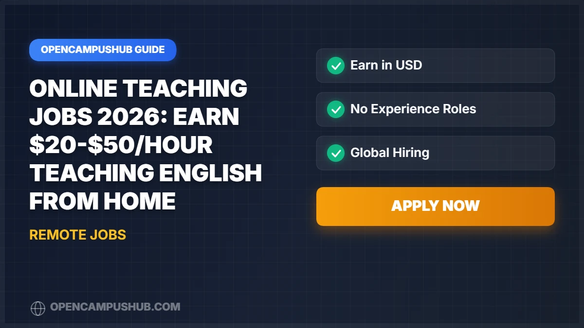 Online Teaching Jobs 2026: Earn $20-$50/Hour Teaching English from Home
