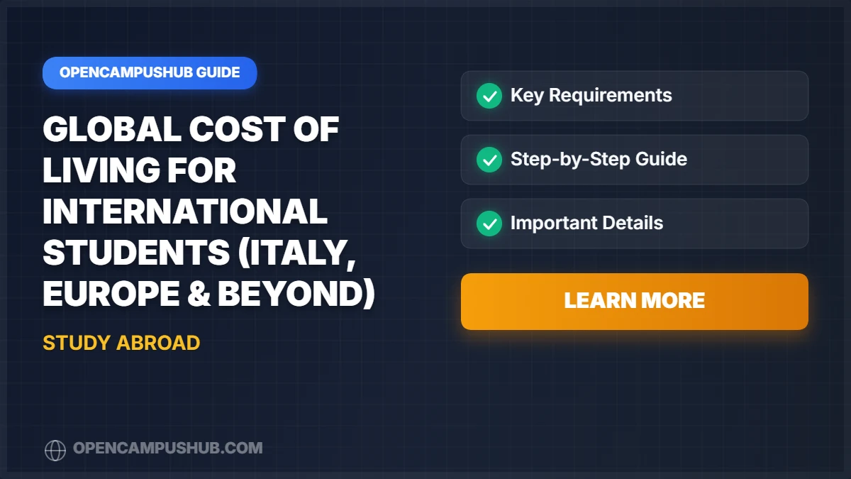 Global Cost of Living for International Students (Italy, Europe & Beyond)
