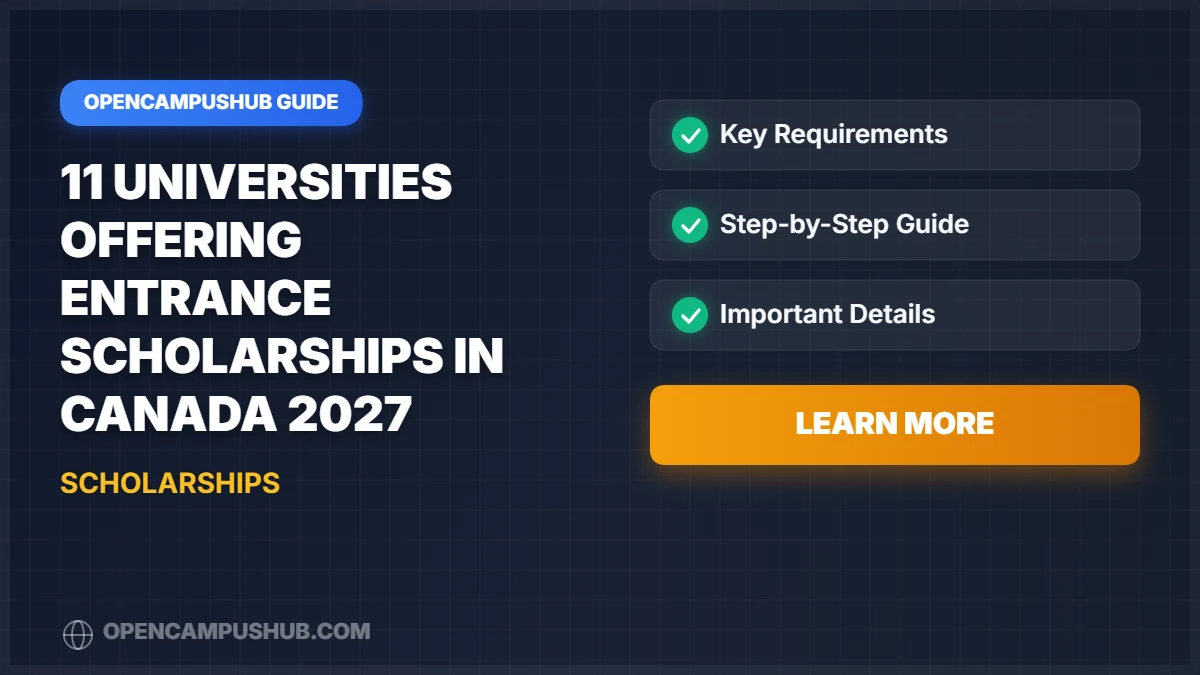 11 Universities Offering Entrance Scholarships in Canada 2027