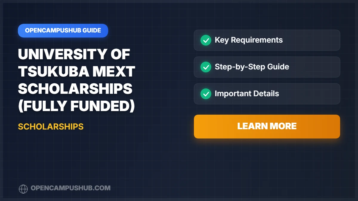 University of Tsukuba MEXT Scholarships (Fully Funded)