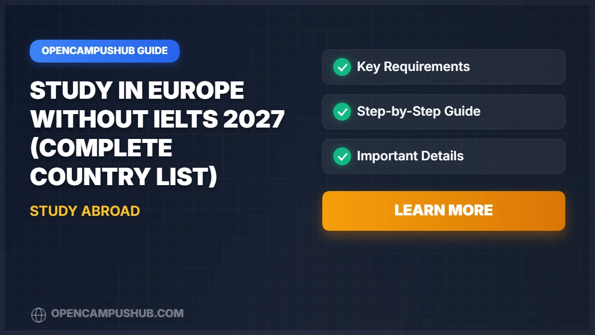 Study in Europe Without IELTS 2027 (Complete Country List)