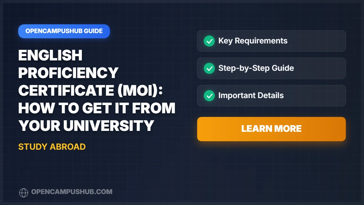 English Proficiency Certificate (MOI): How to Get It From Your University