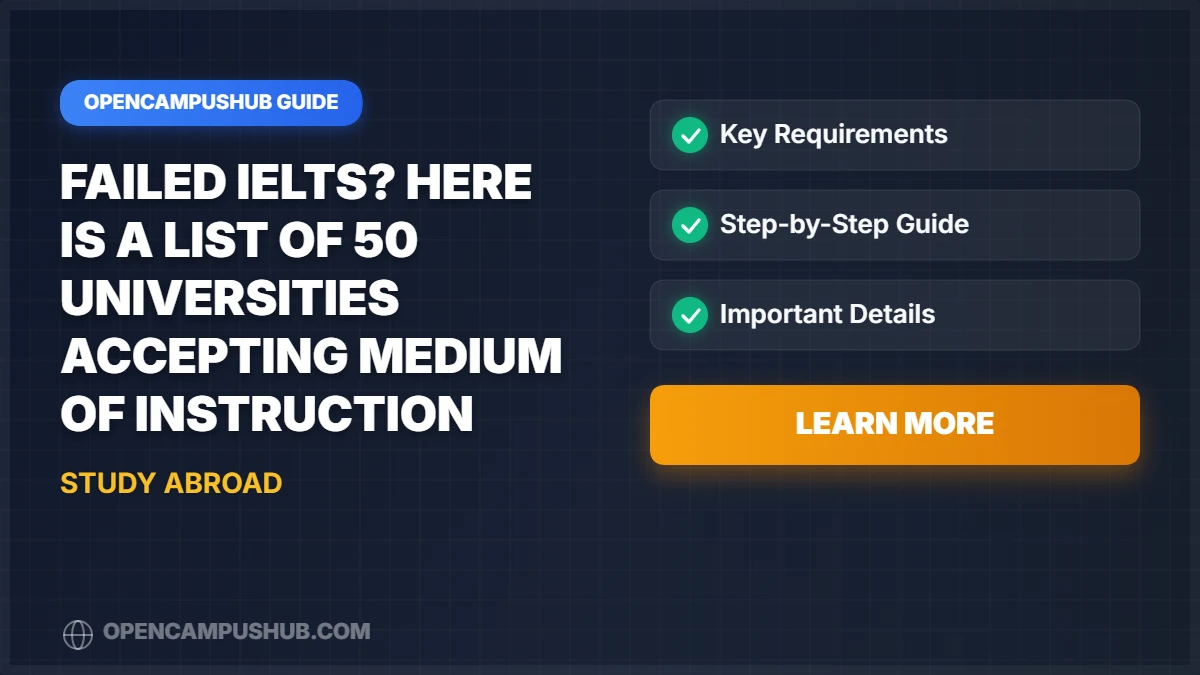 Failed IELTS? Here is a list of 50 universities accepting Medium of Instruction (MOI)