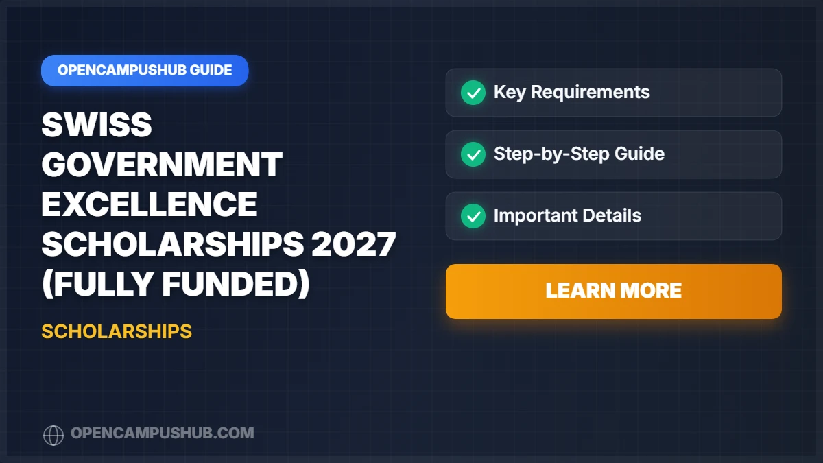 Swiss Government Excellence Scholarships 2027 (Fully Funded)